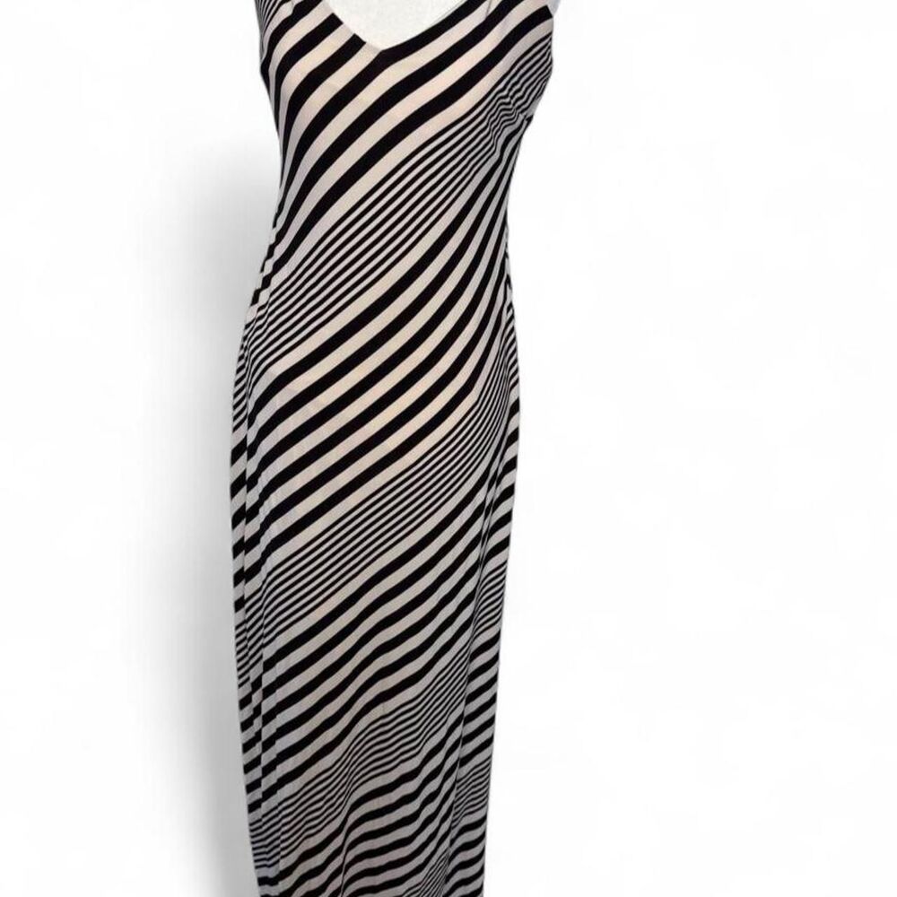 Lauren Ralph Lauren Black Cream Stripe Maxi Dress Size 4 Coastal Chic